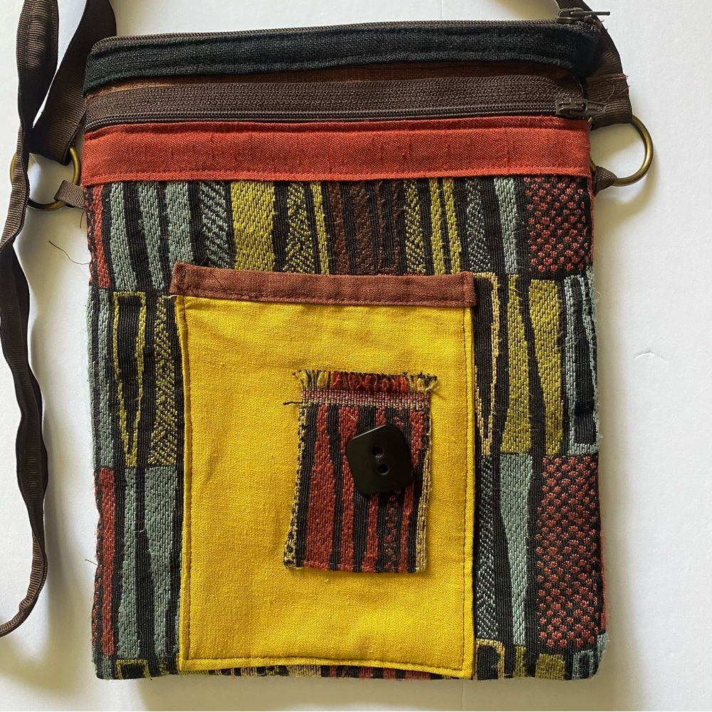 Boho Printed Pattern Multi Compartment Zipper Top… - image 3